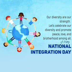 National Integration Day whatsapp status poster