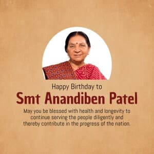 Anandiben Patel Birthday graphic