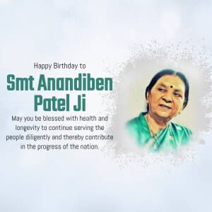 Anandiben Patel Birthday poster