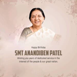 Anandiben Patel Birthday banner