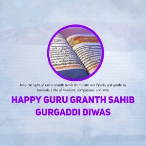 Sri Guru Granth Sahib Gurgaddi Diwas poster