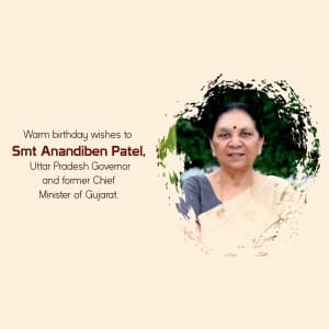 Anandiben Patel Birthday post