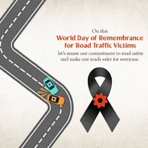World Day of Remembrance for Road Traffic Victims whatsapp status poster