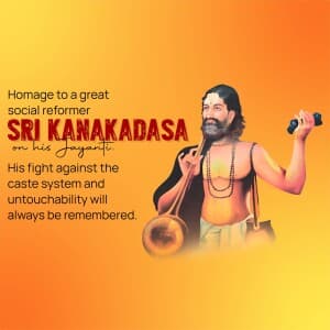 kanakadasa Jayanti event poster