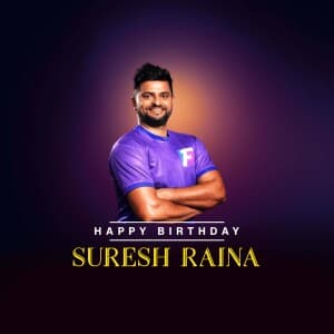 Suresh Raina Birthday illustration