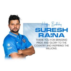 Suresh Raina Birthday poster