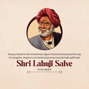 Lahuji Raghoji Salve Jayanti event poster