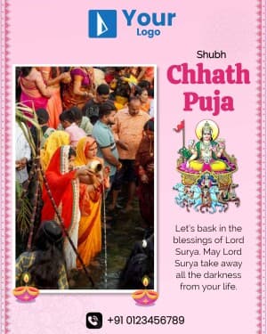Chhath Puja Wishes template flyer
