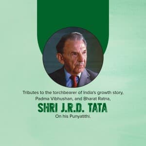 J. R. D. Tata Punyatithi event poster