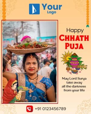 Chhath Puja Wishes template banner