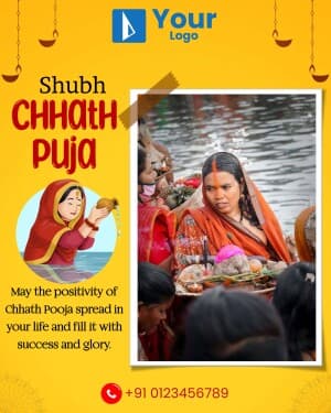 Chhath Puja Wishes template poster