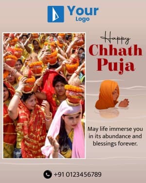 Chhath Puja Wishes template Instagram banner