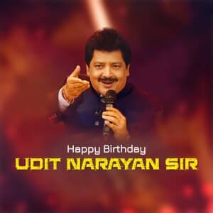 Udit Narayan Birthday illustration