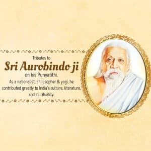 Sri Aurobindo Punyatithi graphic