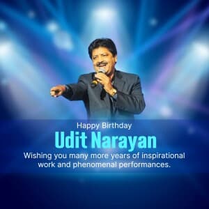 Udit Narayan Birthday flyer