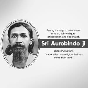 Sri Aurobindo Punyatithi flyer