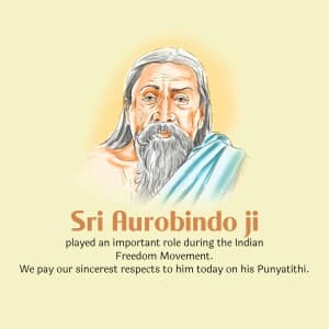 Sri Aurobindo Punyatithi banner