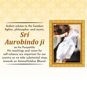 Sri Aurobindo Punyatithi poster