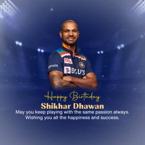 Shikhar Dhawan birthday graphic
