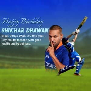 Shikhar Dhawan birthday flyer