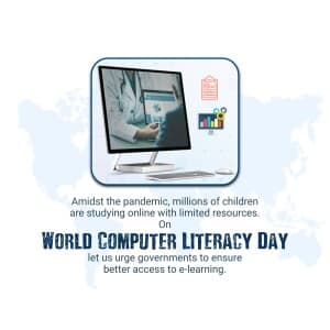 Computer Literacy Day whatsapp status poster