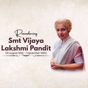 Vijaya Lakshmi Pandit Punyatithi illustration