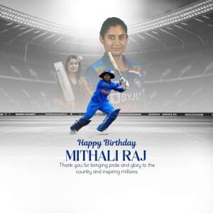 Mithali Raj Birthday flyer