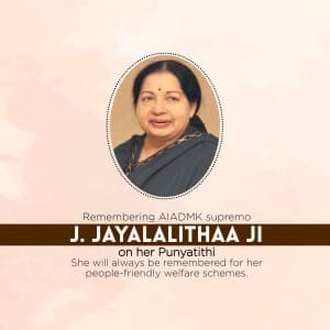 J. Jayalalithaa Punyatithi poster