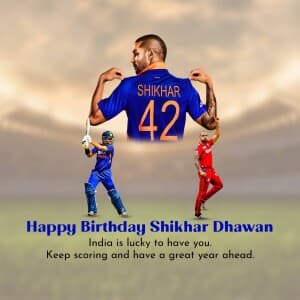 Shikhar Dhawan birthday event poster