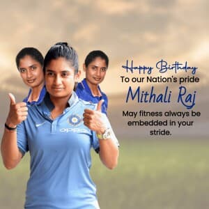 Mithali Raj Birthday poster