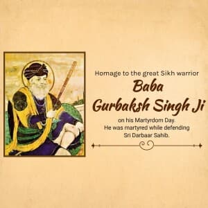Baba Gurbaksh Singh Martyrdom Day graphic