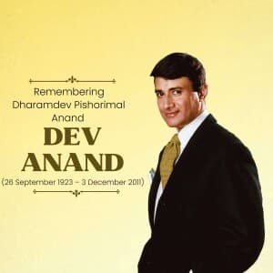 Dev Anand Birth Annivarsary illustration