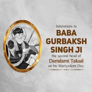 Baba Gurbaksh Singh Martyrdom Day flyer