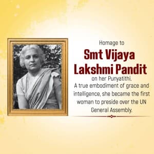 Vijaya Lakshmi Pandit Punyatithi banner