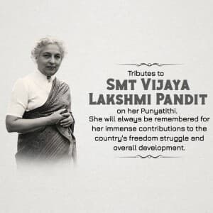 Vijaya Lakshmi Pandit Punyatithi event poster