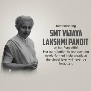 Vijaya Lakshmi Pandit Punyatithi post