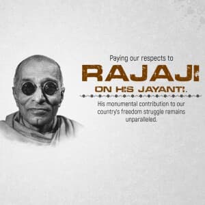 C. Rajagopalachari Jayanti Facebook Poster