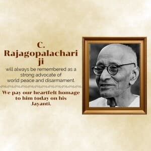 C. Rajagopalachari Jayanti poster Maker