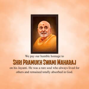 Pramukh Swami Maharaj Jayanti event poster