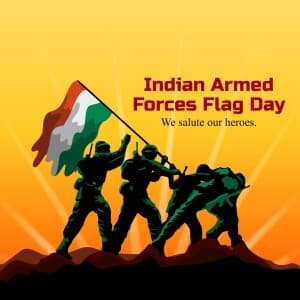 Armed Forces Flag Day whatsapp status poster