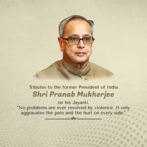 Pranab Mukherjee Jayanti image