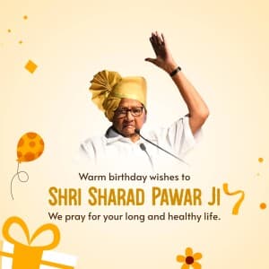 Sharad Pawar Birthday illustration
