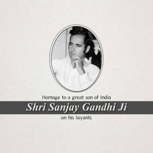 Sanjay Gandhi Jayanti poster