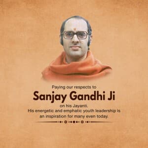 Sanjay Gandhi Jayanti flyer