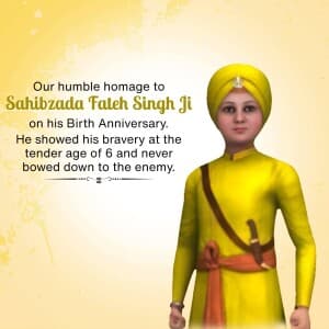 Sahibzada Fateh Singh Birth Anniversary event poster