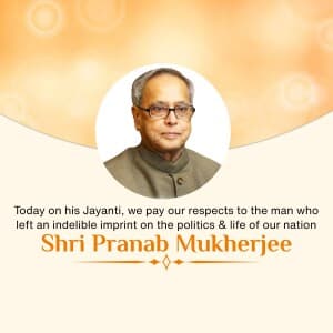 Pranab Mukherjee Jayanti flyer