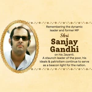 Sanjay Gandhi Jayanti image