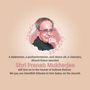 Pranab Mukherjee Jayanti banner