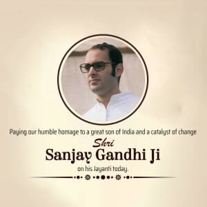Sanjay Gandhi Jayanti graphic