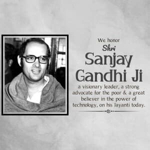 Sanjay Gandhi Jayanti illustration